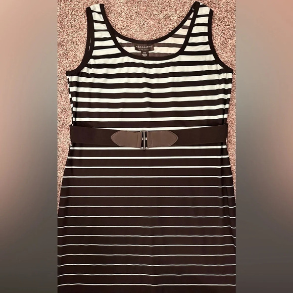 Connected Apparel Black and Teal Horizontal Striped Maxi Dress Size 14w - Picture 3 of 7